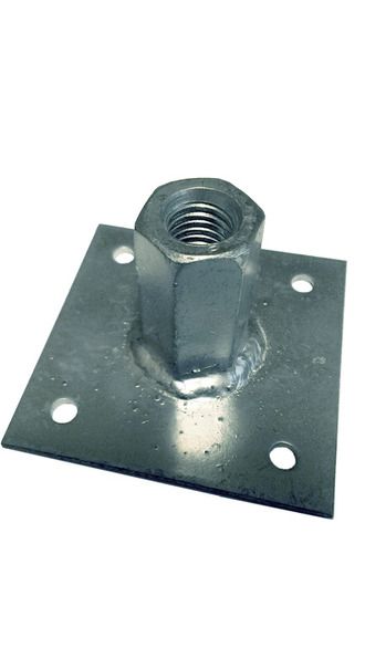 Пластина опорная облегченная 60*60*2,0 с гайкой М8